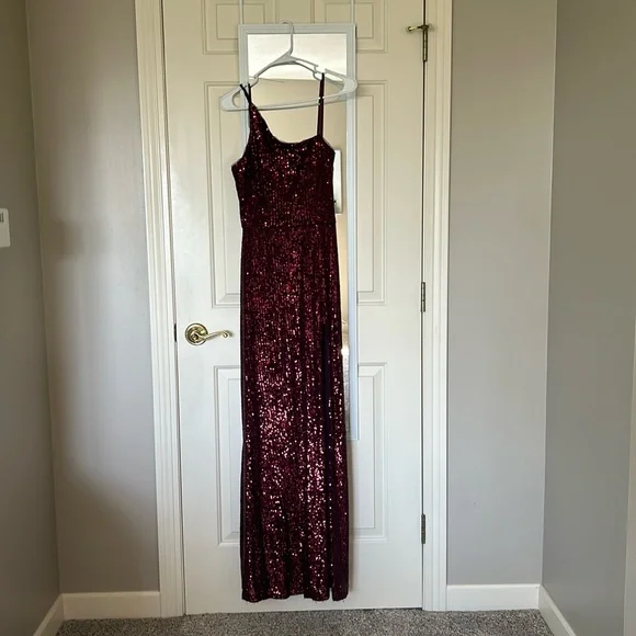 Blondie Nites | Dresses | Originally From Von Maur Size 7 One Shoulder And  Slit Color Maroon | Poshmark